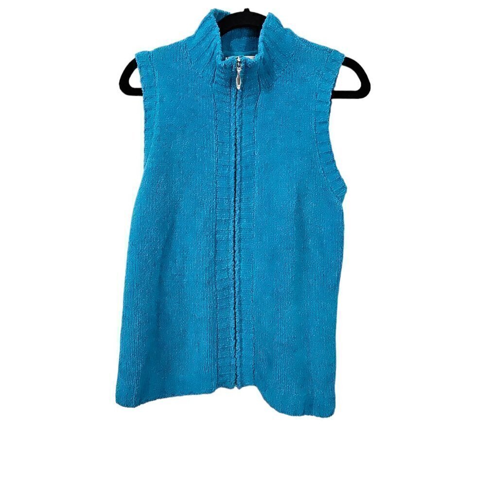 🏆122 Christopher & Banks Full Zip Up Sleeveless Knit Vest